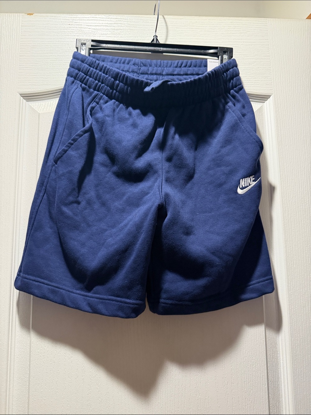Nike Navy Blue Fleece Athletic Shorts with Swoosh